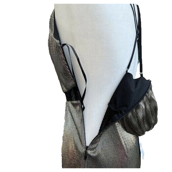 BCBG max dress maxi size 8 women v-neck gold prom wedding A000283 - Picture 8 of 9